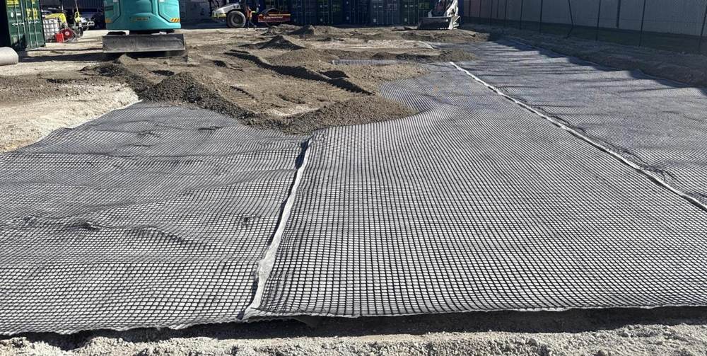 Chipping Norton, geogrid on subgrade